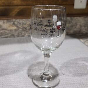 Dog-Themed Wine Glass with Black and Red Design